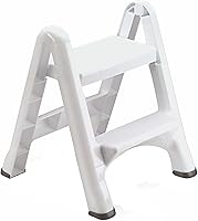 Rubbermaid 2-Step Folding Step Stool 14-Inch High, 300 lb Capacity - Safe Non-Slip Portable Ladder for Kitchen Bathroom Garage