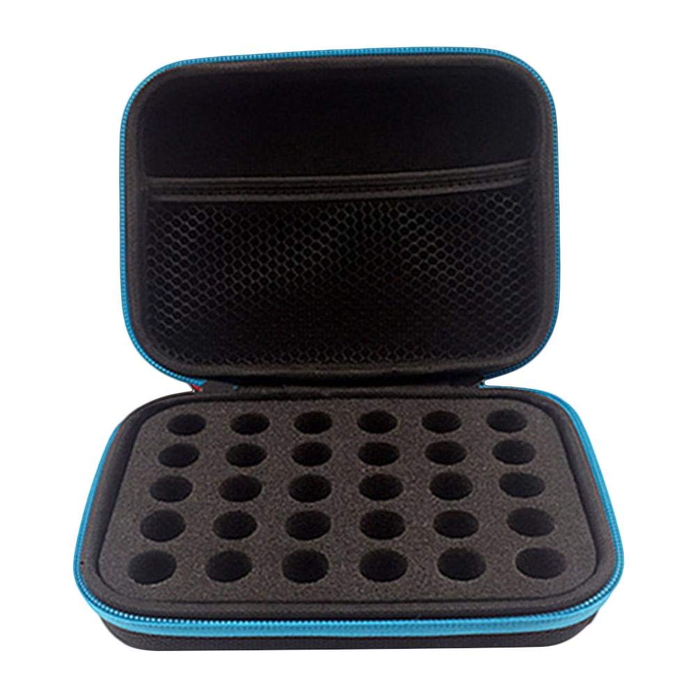DHXYZZB Essential Oils Carrying Case Holds 30 Grids for 1-3ML Roller Bottles Storage peptide vial case for fridge Organizer Bag Hard Shell for Home, Travel, and Presentations(Blue)