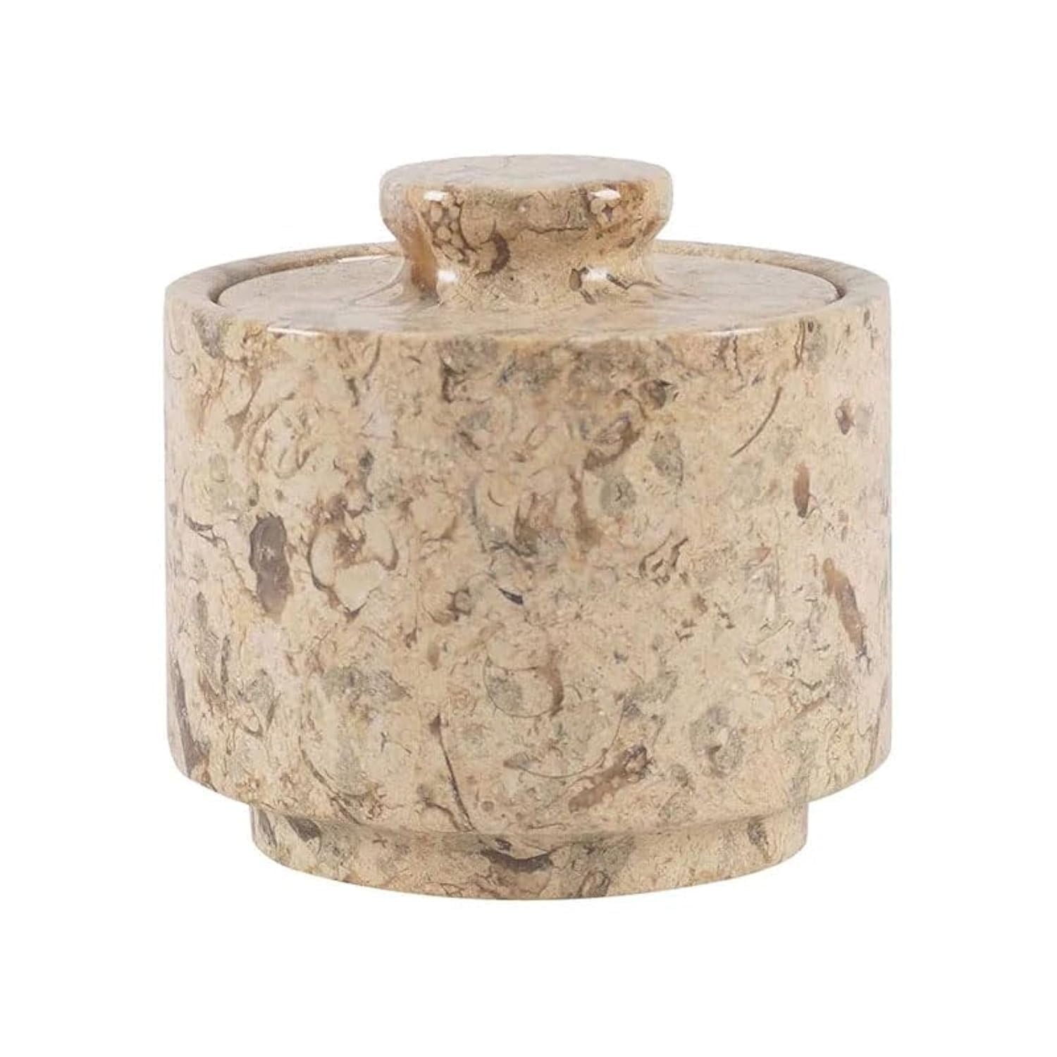 Marmor-Salzkeller Mit Deckel & Löffel - Grüner Onyx, 7,6 Cm, 100 Ml Fassungsvermögen