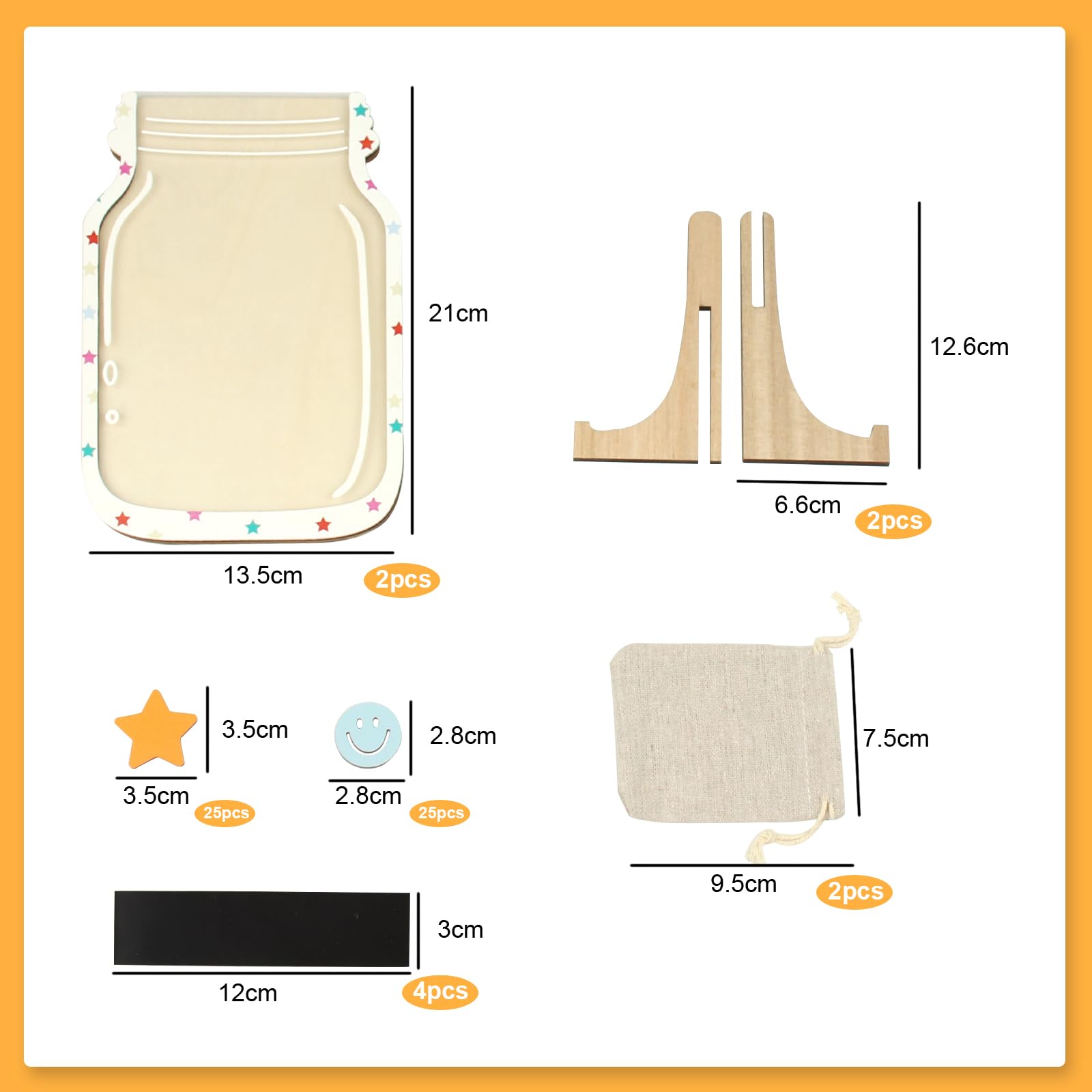 Confezione da 2 barattoli di ricompensa magnetici per bambini, con 25 gettoni a forma di stella e faccina sorridente, per casa e scuola