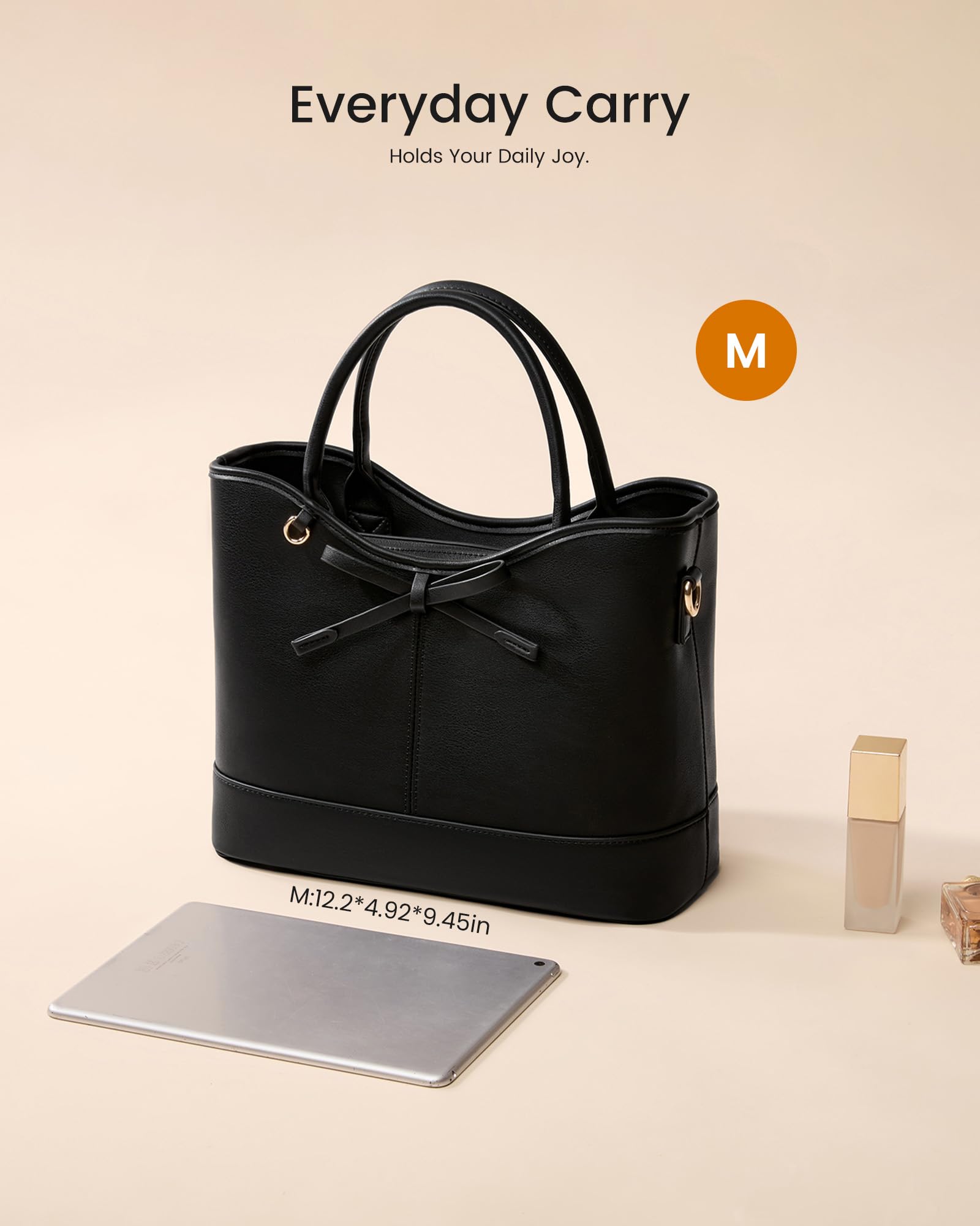 LOVEVOOK Purses and Handbags,PU Leather Purse for women with Zipper,Cute Bow Satchel Top Handle Bags for Ladies