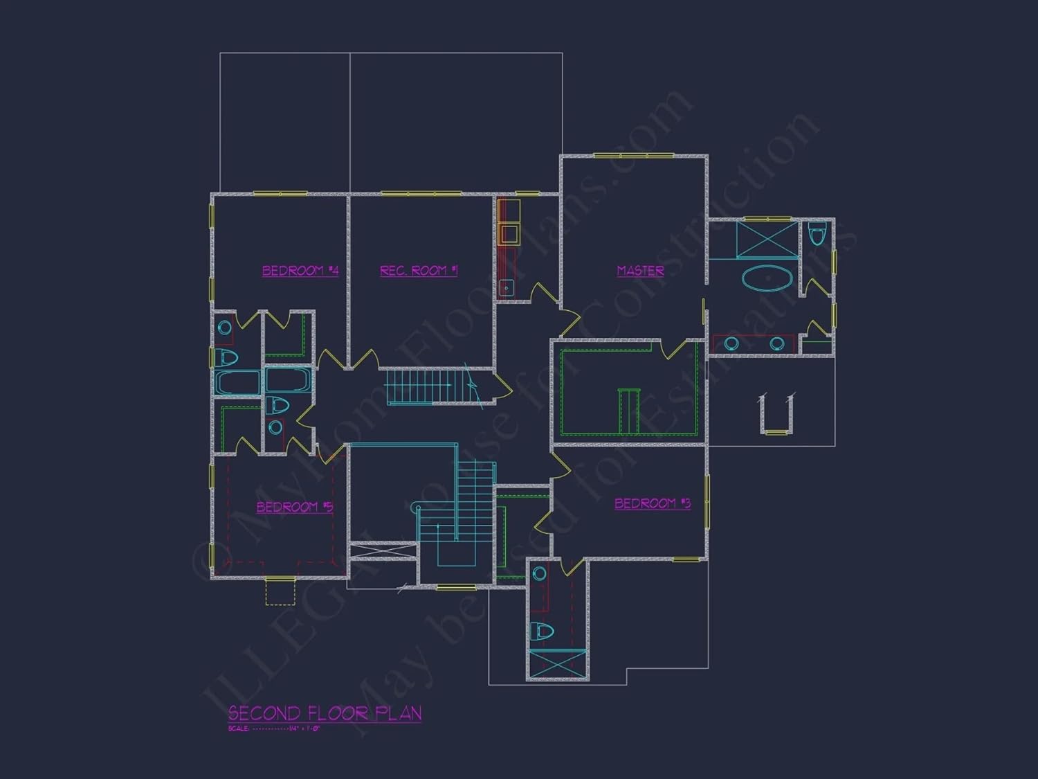 20-1539 HOUSE PLAN - Impressive Modern Suburban House Floor Plan with CAD Design