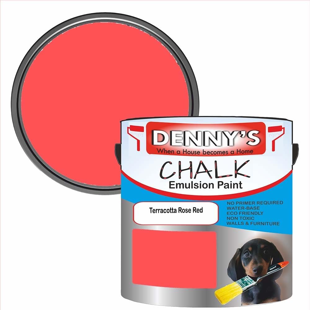 Premium Interior Wall & Furniture Chalk Paint – Terracotta Rose Red – Rich Matt Finish, Durable & Washable, Low Odour, Ideal for Living Rooms, Bedrooms & Hallways (250ML Tin)