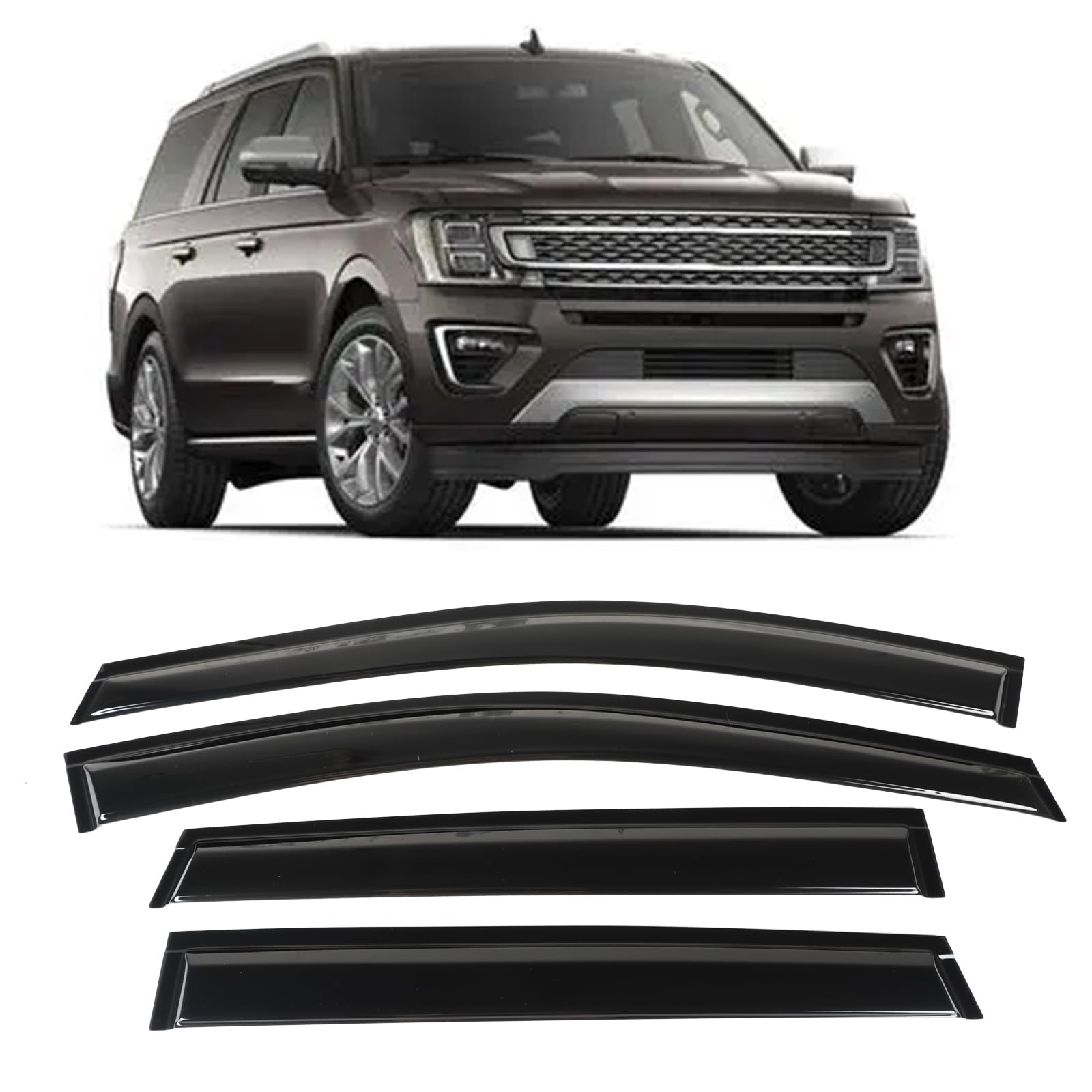 ZDKK 4PCS Window Visors Deflectors Vent Guards Sun Wind Rain Shield Fit for 2013-2019 Escape Window Visors