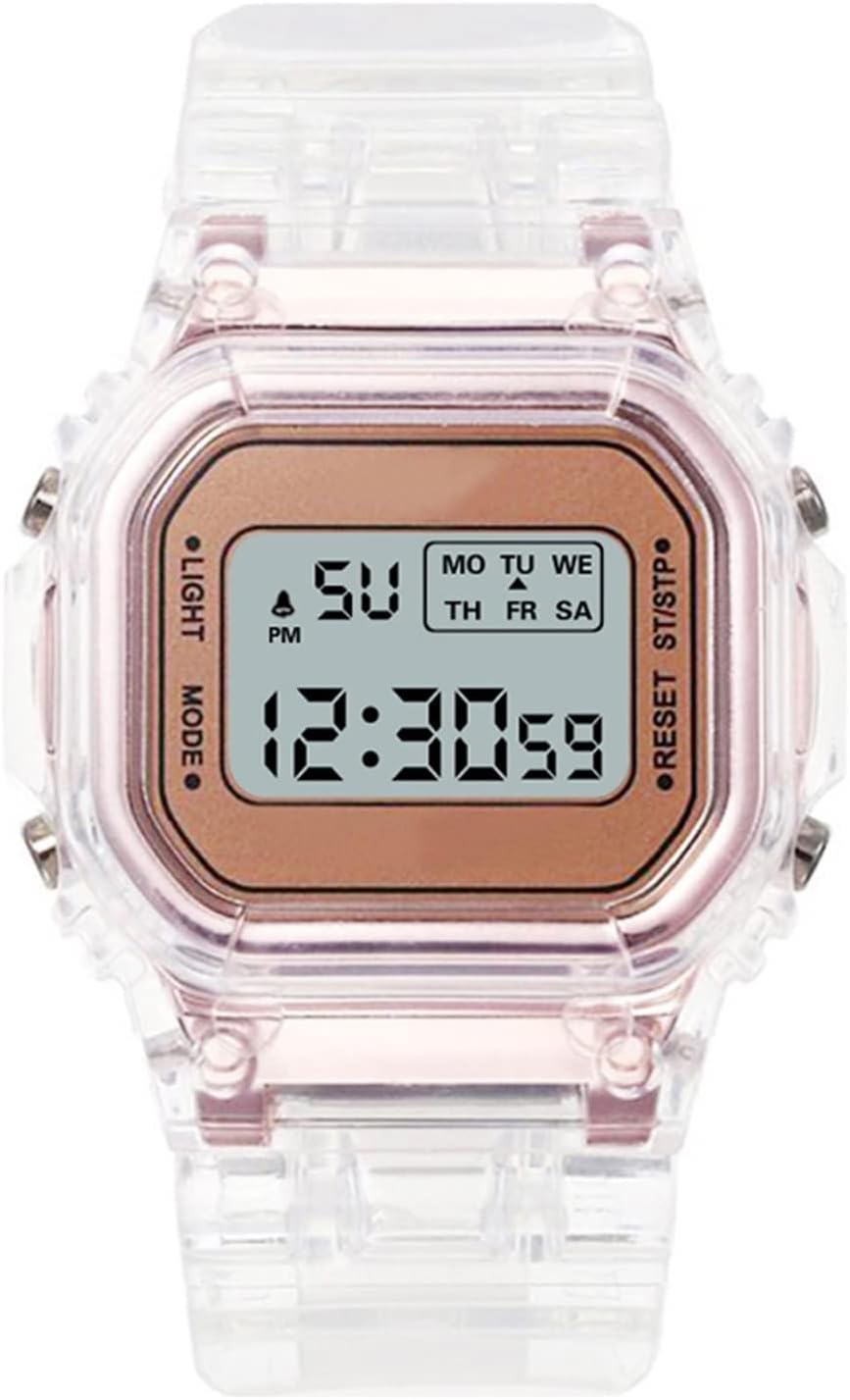AOZAX Moda Moda Reloj Digital Transparente Cuadrado Relojes Relojes Deportivos Reloj de muñeca electrónica Reloj para Casual, Trabajo, Viajes (Color : Style 5)