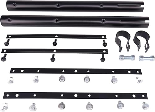 Miniatura 4 de Guardabarros de cuarto para semircamión, 24 x 24 pulgadas, guardabarros de cuarto de camión negro mate con brazo de tubo redondo y todos los