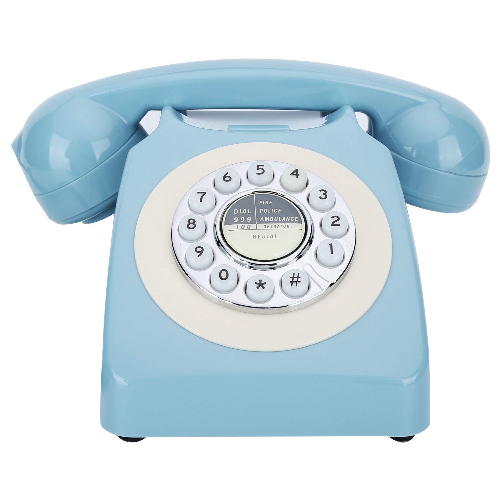 Domowy przewodowy telefon stacjonarny z pojedynczą linią, niebieski biurowy, retro, telefony stacjonarne do domu ，Telefon w stylu vintage