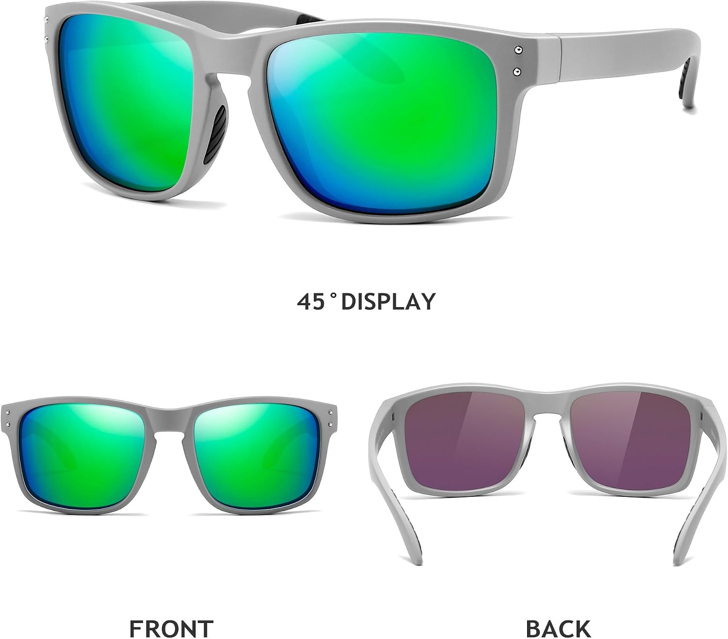 SUNGAIT Polarized Sports Sunglasses for Men Women: Retro Square Shades UV400 for Driving Fishing Cycling Running Golf image 2