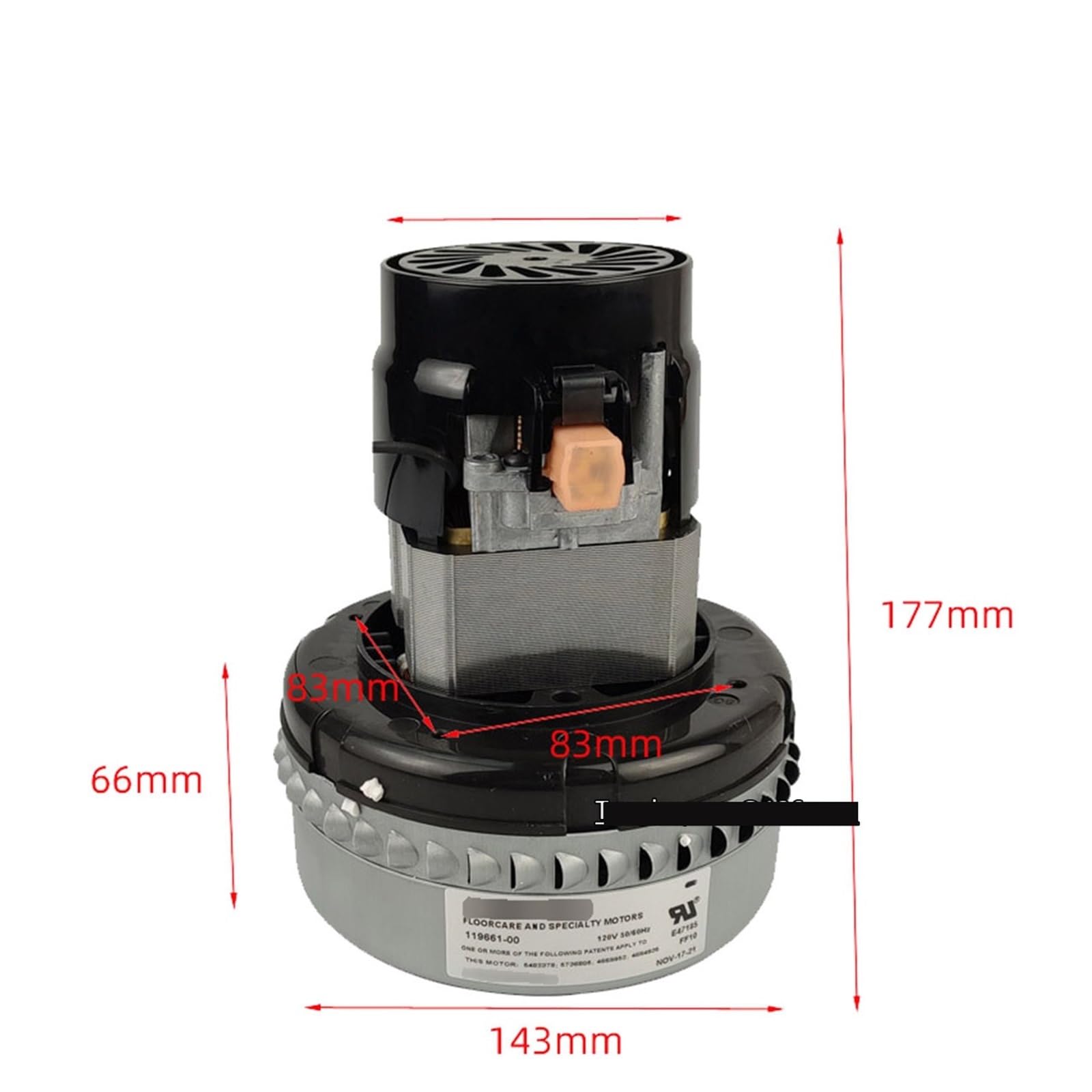 120V 119661-00 Motores for El Cuidado De Pisos Y Especialidades for Máquina Relleno Al Vacío Motor Cepillo Piso Alfombra Succión