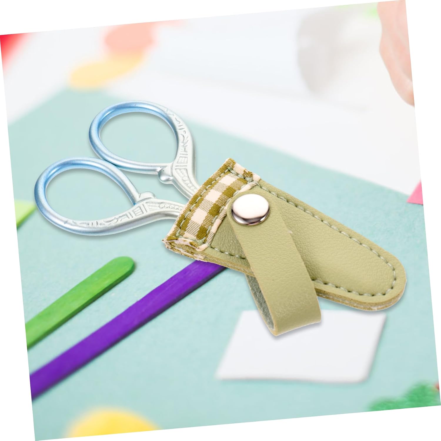 Gadpiparty Leather Scissor Cover Set Durable Sewing Tool with Protective Case for Crafting Embroidery and All-purpose Use Lightweight and Comfortable Design for Home and Diy Projects
