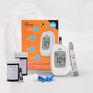 BPL Medical Technologies Glucose Meter Kit for Instant Accurate Blood Sugar Test at Home|Glucometer Machine, 10 Lancets, Lancing Devices & Vial of 35 (10+25) Diabetes Test Strips Combo