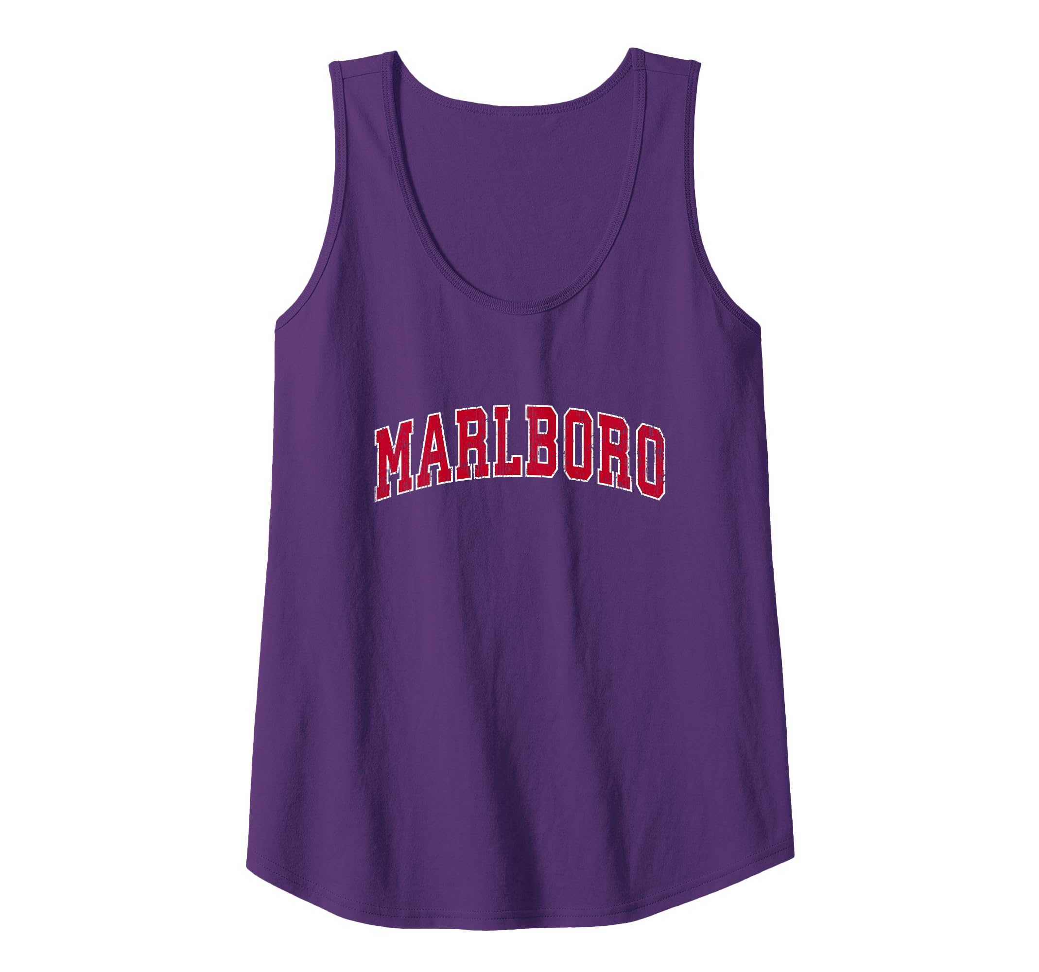 Marlboro New Jersey NJ Vintage Sports Design Red Design Tank Top