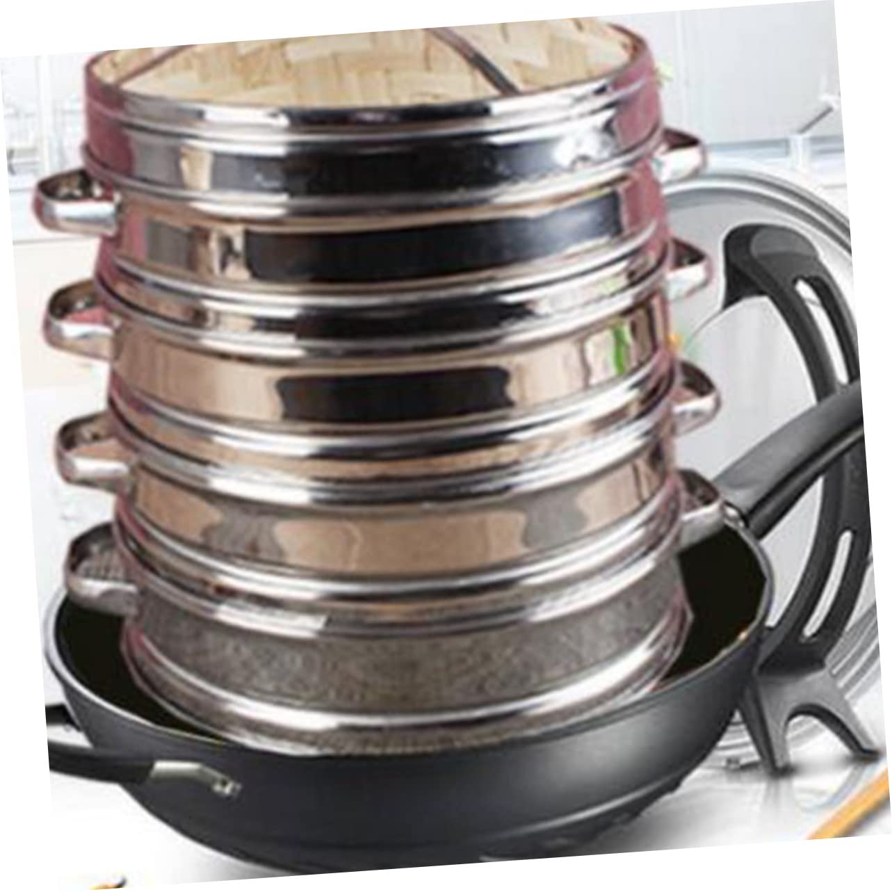 Cesta Vaporera Inoxidable 28Cm Duradera con Mango Anti-Calor para Cocinar al Vapor para y Verduras Utensilios de Cocina