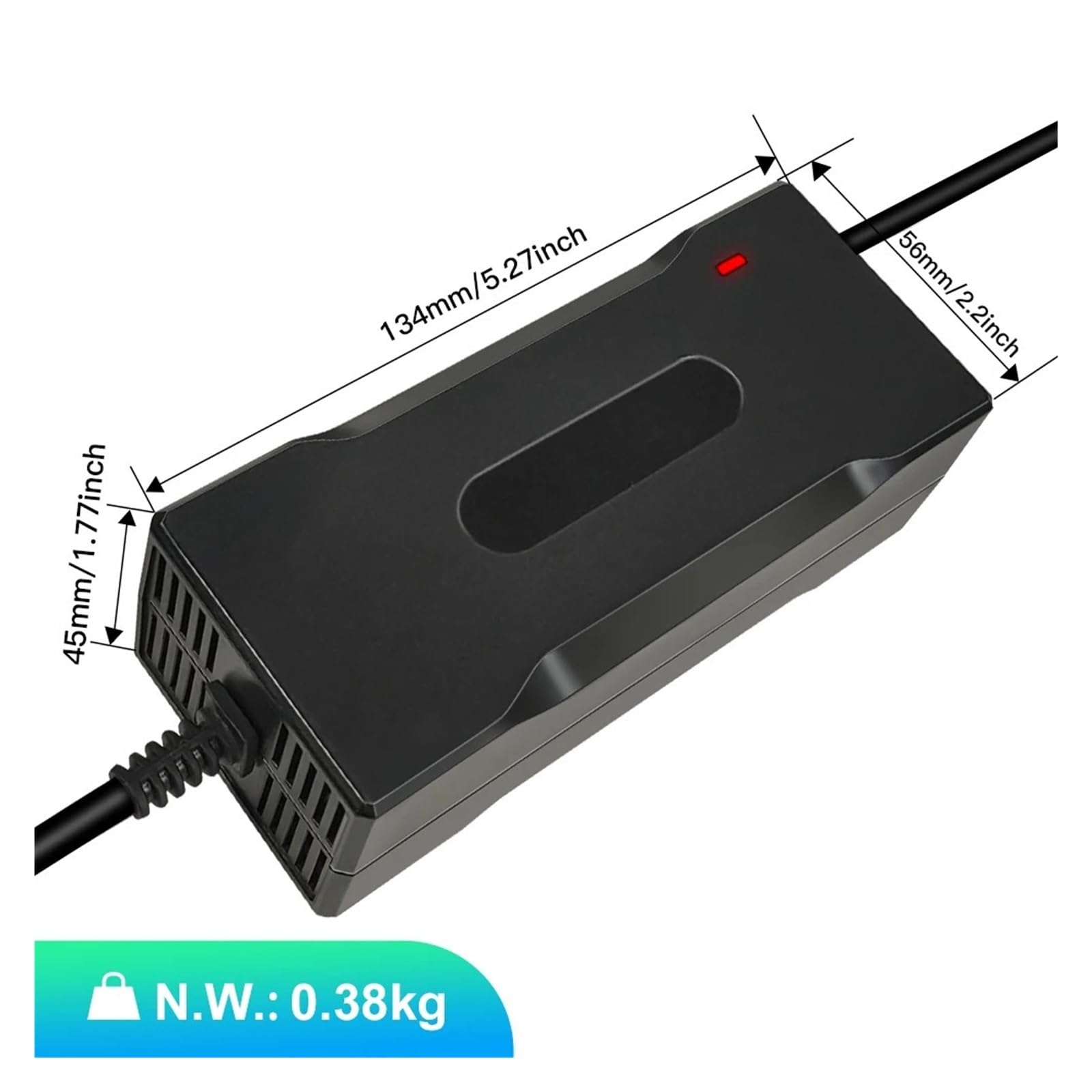 Cargador de baterías de plomo-ácido Cargador de baterías de litio de 67,2 V 2 A, carga rápida for baterías de litio de 60 V, adaptador de corriente universal con ventilador de refrigeración(C13,A.U)