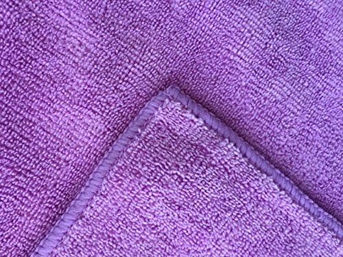 Microfiber Cleaning Cloths 12 Pack - Premium Large Soft 16x16 Washable Towels - Super Thick 350 GSM - Wash or Buff Surfaces, Screens, Car & Auto, Bath and Kitchen by MicrofiberPros (Purple)
