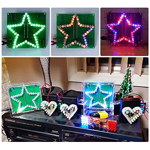 Diy Soldering Kit, Icstation Dc 4.5V-5V Colorful Star Assemble Project Soldering Practice Project Electronics With Acrylic Shell Led Flashing Beep Music For School Students Stem Learning Project #TOP5