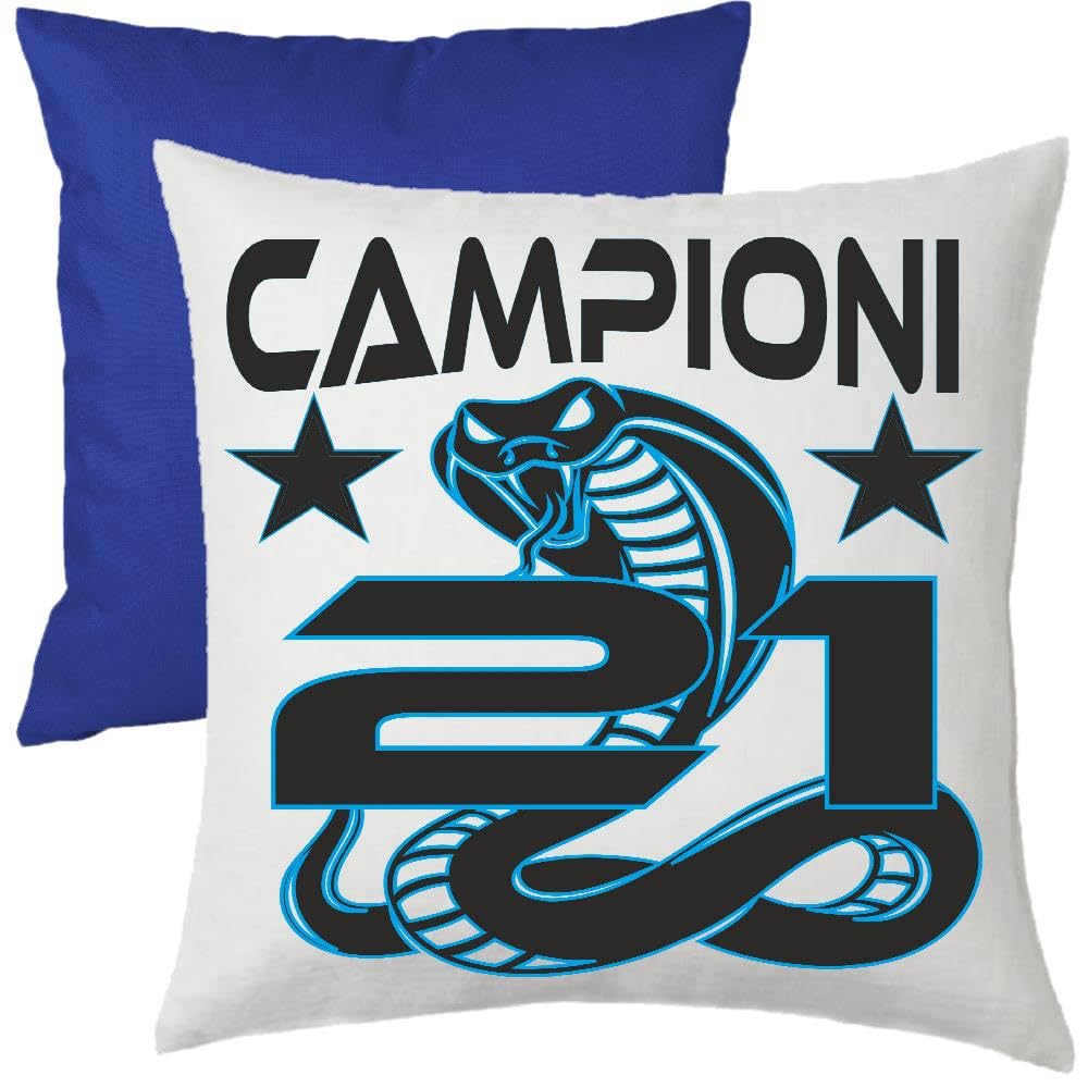 Cuscino Calcio Scudetto Inter-Nazionale Campioni D'Italia 2025/2026 21 Scudetti Seconda Stella 38x38 cm