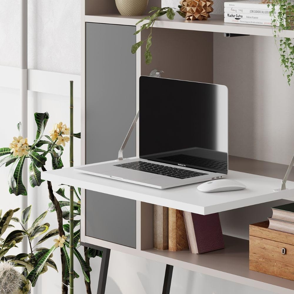 Mobile Multiuso scrivania Tatti Colore Light Mocha Bianco Antracite