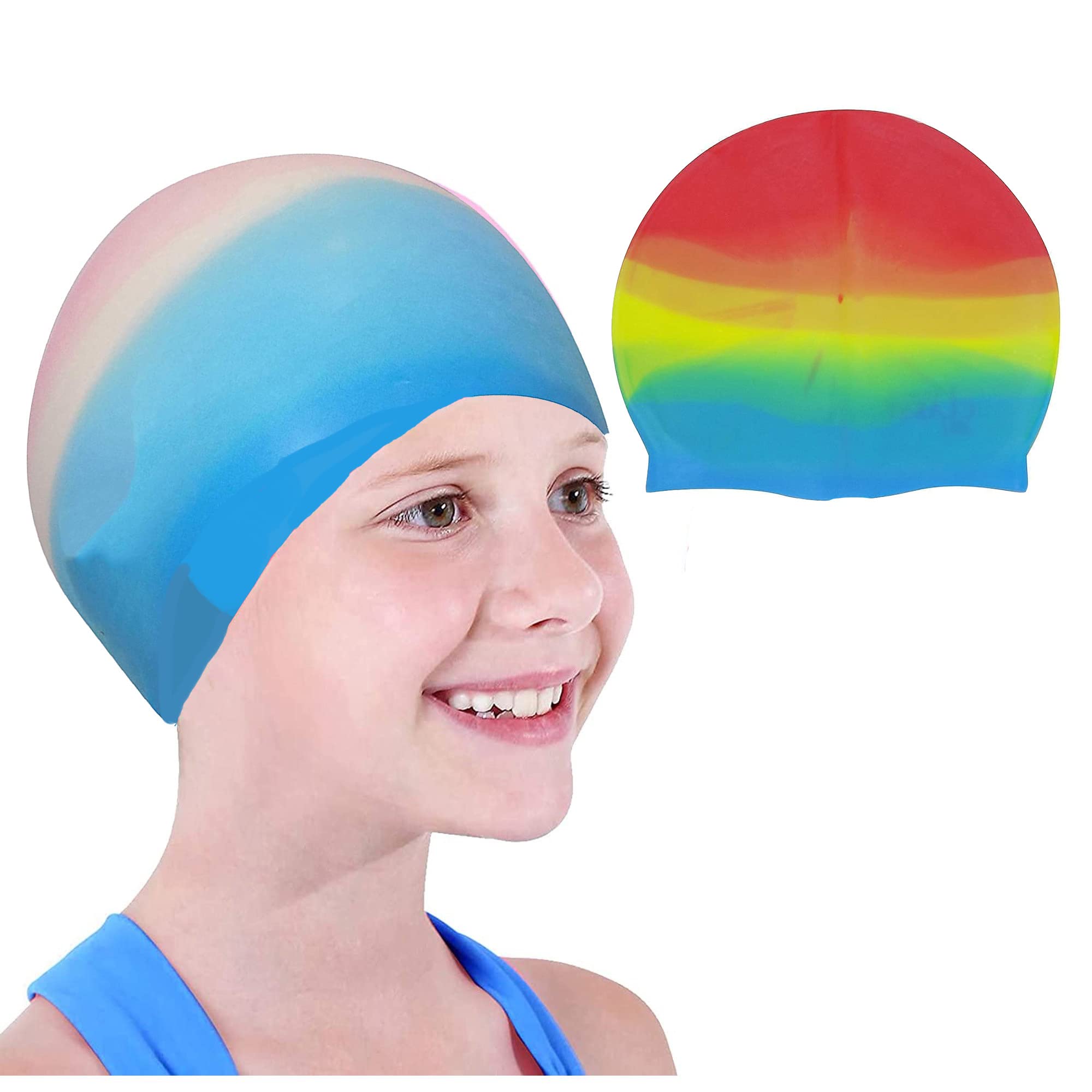 Verbier Swim Cap Kids/Toddlers, Comfortable Swimming Caps for Kids Swim Shower Cap for Long Hair for Kids Girls and Boys Set of 1 (B0BZKYG9VV) Amazon Price History, Amazon Price Tracker