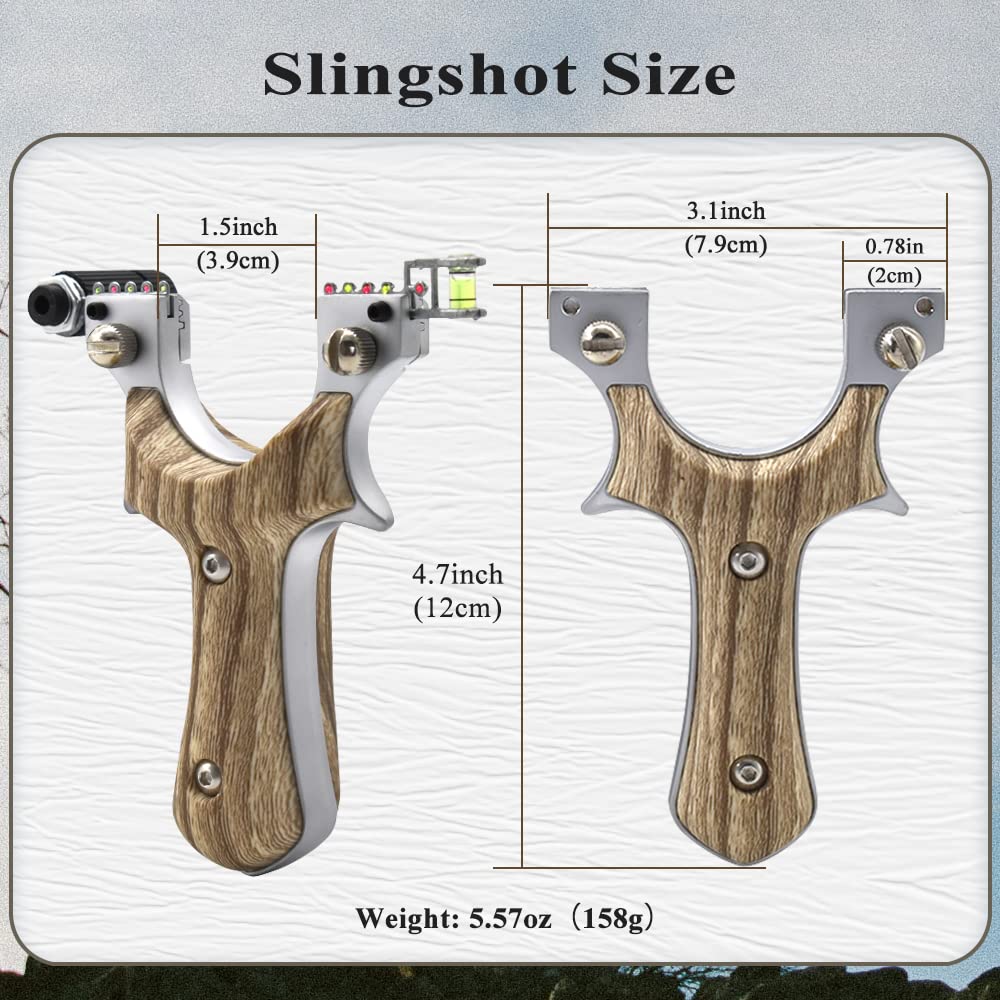 Runzkzy Laser Slingshots for Adults, Professional Slingshots for Hunting, Metal Slingshot Catapult with Hunting Slingshot Bands, High Velocity Slingshot for Shooting Practice (Package C)