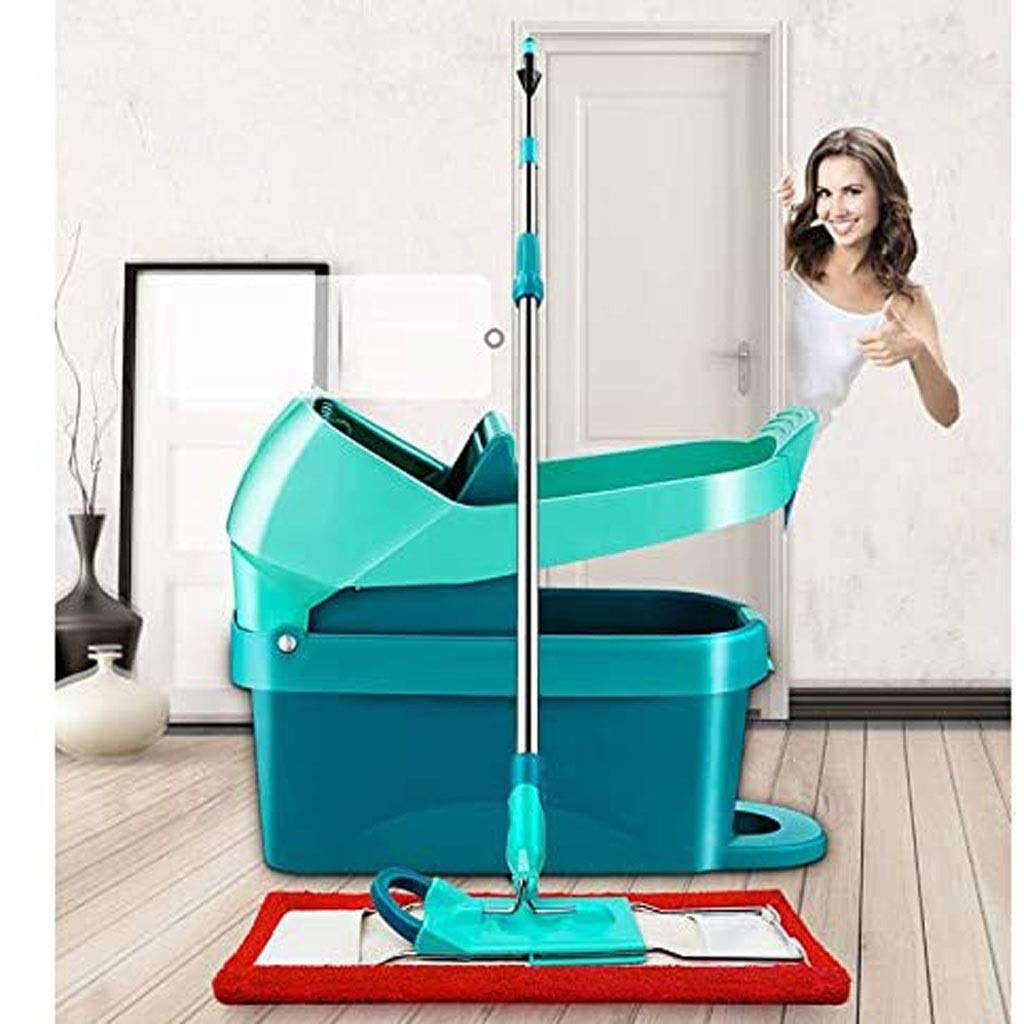 Trapeador de microfibra para pisos de madera dura, mango de acero inoxidable, almohadillas de paños de trapeadores planos reutilizables lavables, para limpieza de pisos húmedos o secos La belleza