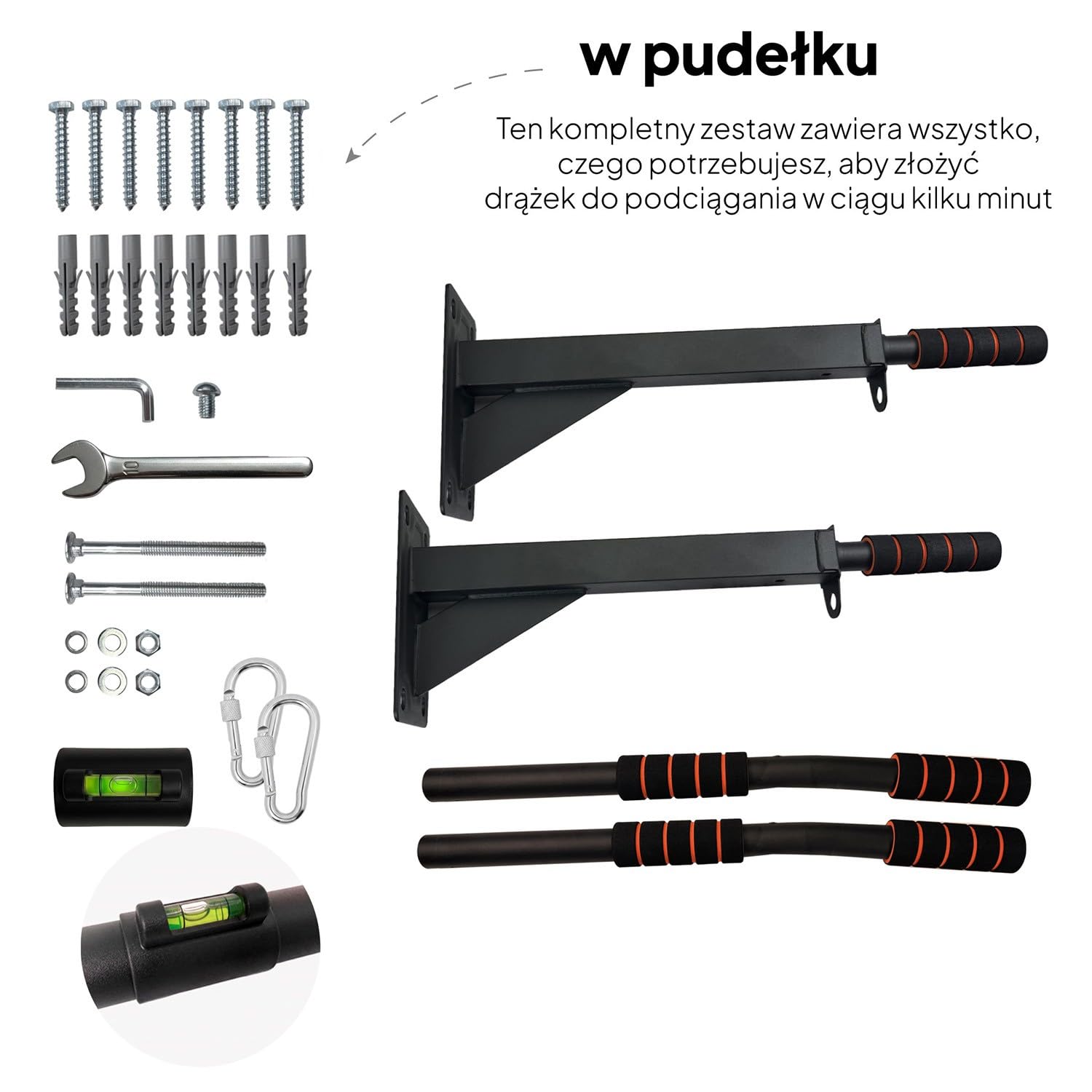 OcioDual Drążek do podciągania, domowa siłownia, drążek do podciągania na ścianie, kotwica ze śrubami, ćwiczenia w domu, domowa kalistenika Trx, domowa siłownia
