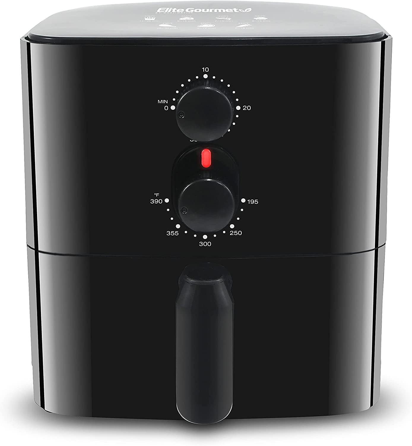 Elite Gourmet EAF-3218 Personal 1.1Qt. Compact Space Saving Electric Hot Air Fryer Oil-Less Healthy Cooker, Timer & Temperature Controls 1.1 Quart