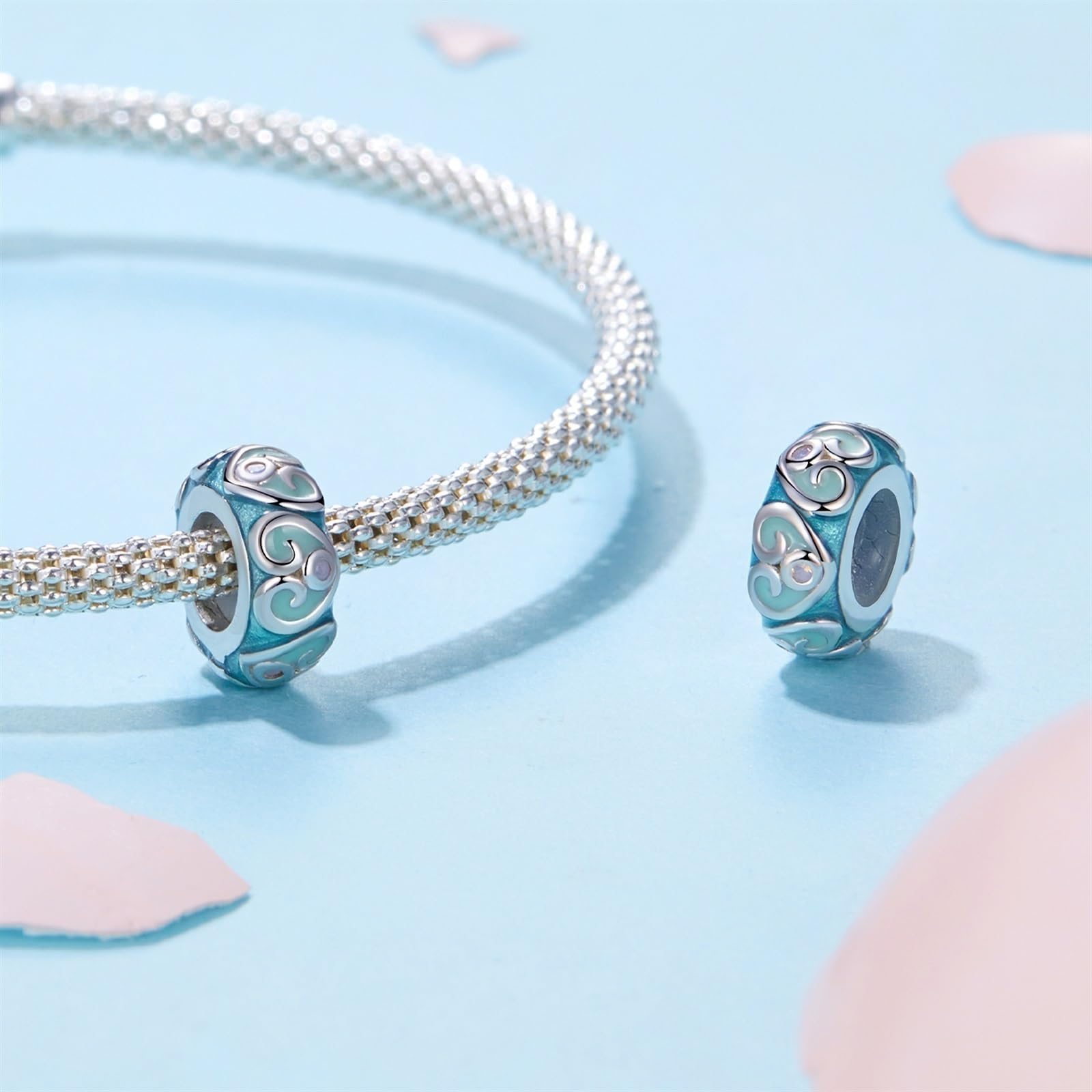 Ciondoli distanziatori in gomma coniglietto pasquale in argento sterling 925 per collane bracciali per compleanno donna