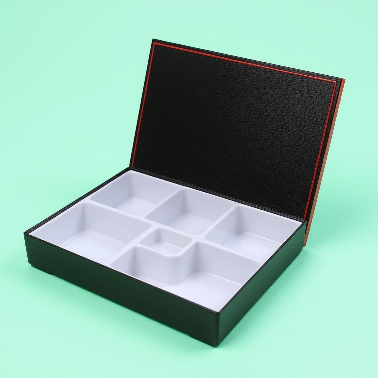 Contenitore Termoresistente Bento Box Pranzo Vassoio Portavivande Lunch Box Scatola Alimenti in Melamina con Coperchio Coordinato E Interno Bianco Adatto Ristorante Servizio al Banco