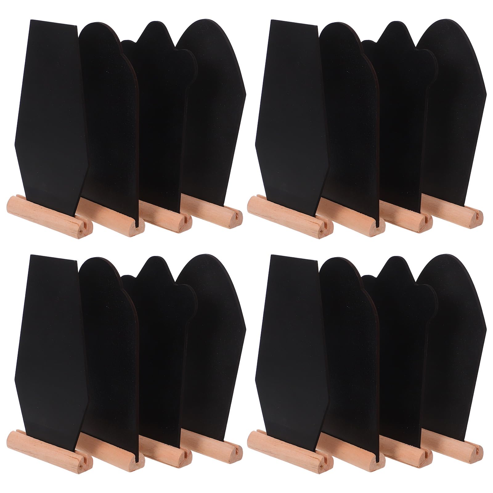 Mini panneaux en bois à craie noir GLEAVI x16 pour table