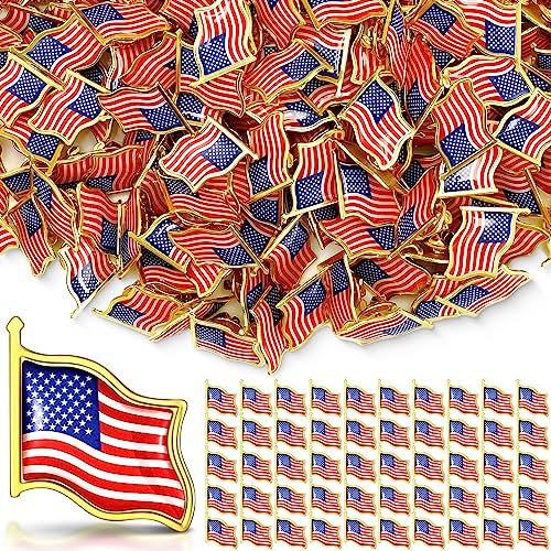 Kigeli 500 Pcs American Flag Lapel Pins - 4th of July & Veterans Day USA Flag Pins