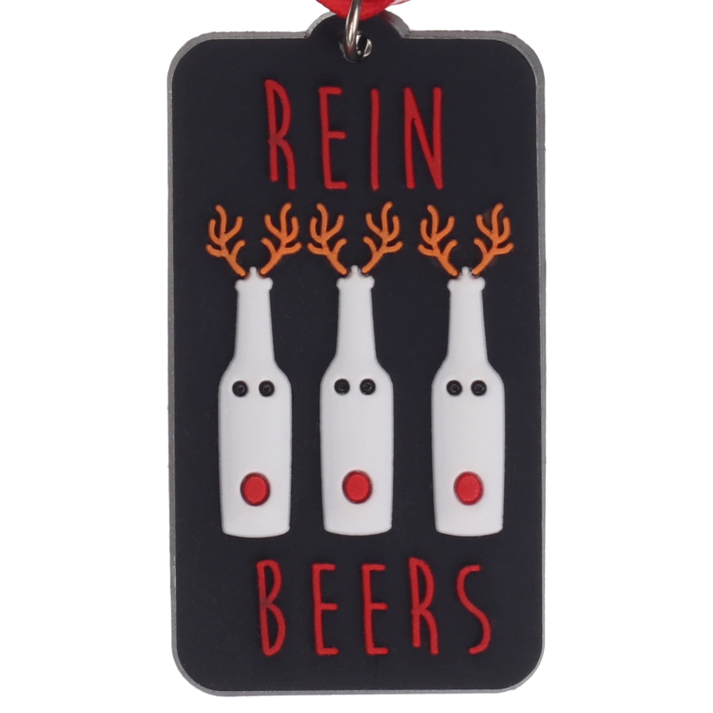 Stands Out, Supplying Outstanding Gifts Rein Beers Reindeer Fun Hanging Christmas Tree Decoration Silicone Ornament Novelty Bauble - Stocking Filler - Secret Santa - Colourful Multicoloured - Small Gift - Funny