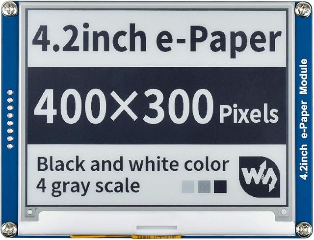 Waveshare 4.2 Inch E-Paper Display Module Kit 400 x 300 Resolution 3.3v/5v E-ink Electronic Screen with Embedded Controller SPI Interface for Raspberry Pi/Jetson Nano/Arduino,Support Full Refresh