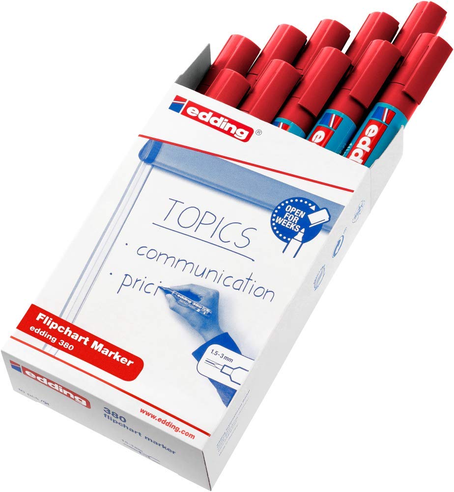 Edding 380 Flipchart Marker - Green - 1 Pen - Round Nib 1.5-3 Mm - Marker For Writing, Drawing And Marking On Flipchart Paper - Does Not Bleed Through - View #9