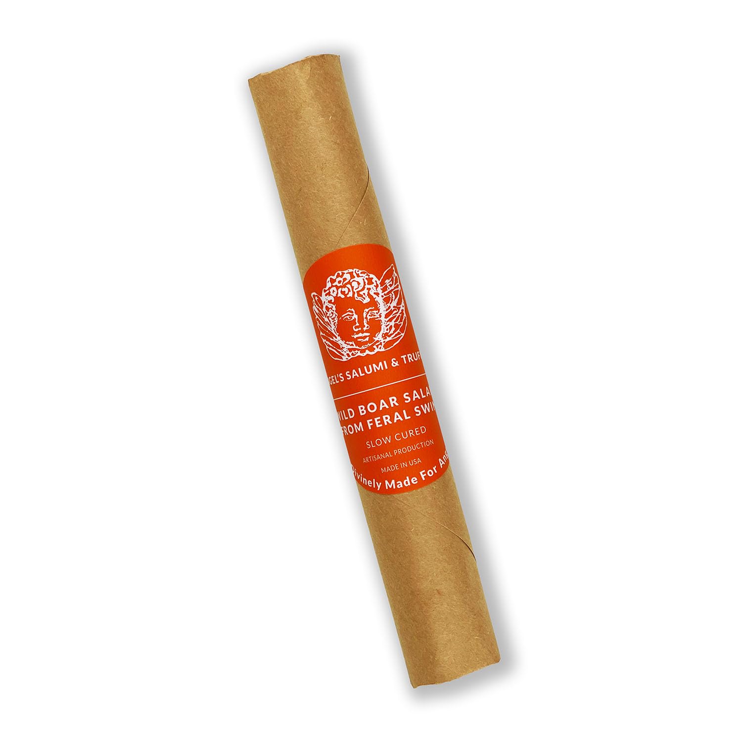 Angel's Salumi and Truffles Wild Boar Salami – 5.5oz Gourmet Artisanal Charcuterie – Texas Wild Boar, No Antibiotics, Hormones, MSG, Phosphates, or Added Nitrates/Nitrites