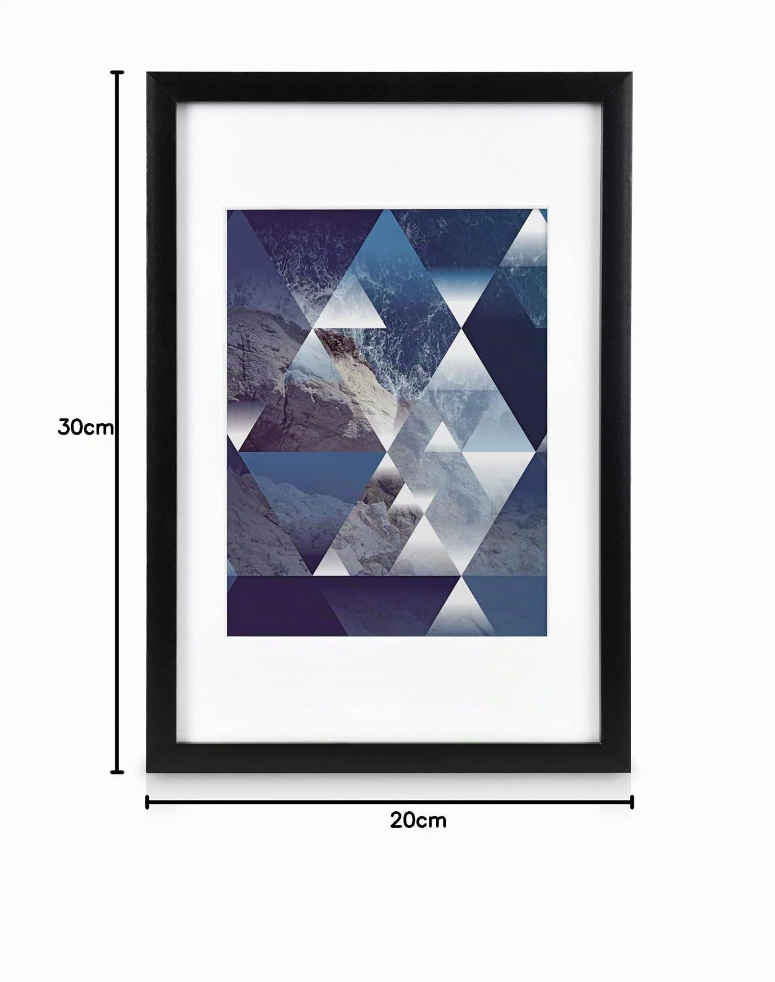 bomoe 30er Bilderrahmen Set Fotorahmen Collage aus Holz mit Passepartout | 10x10x15 15x13x18 5x20x30cm Schwarz & Kunststoffglas Bilder Rahmen Fotowand Aufsteller Bilderwand Wohnzimmer Emotion