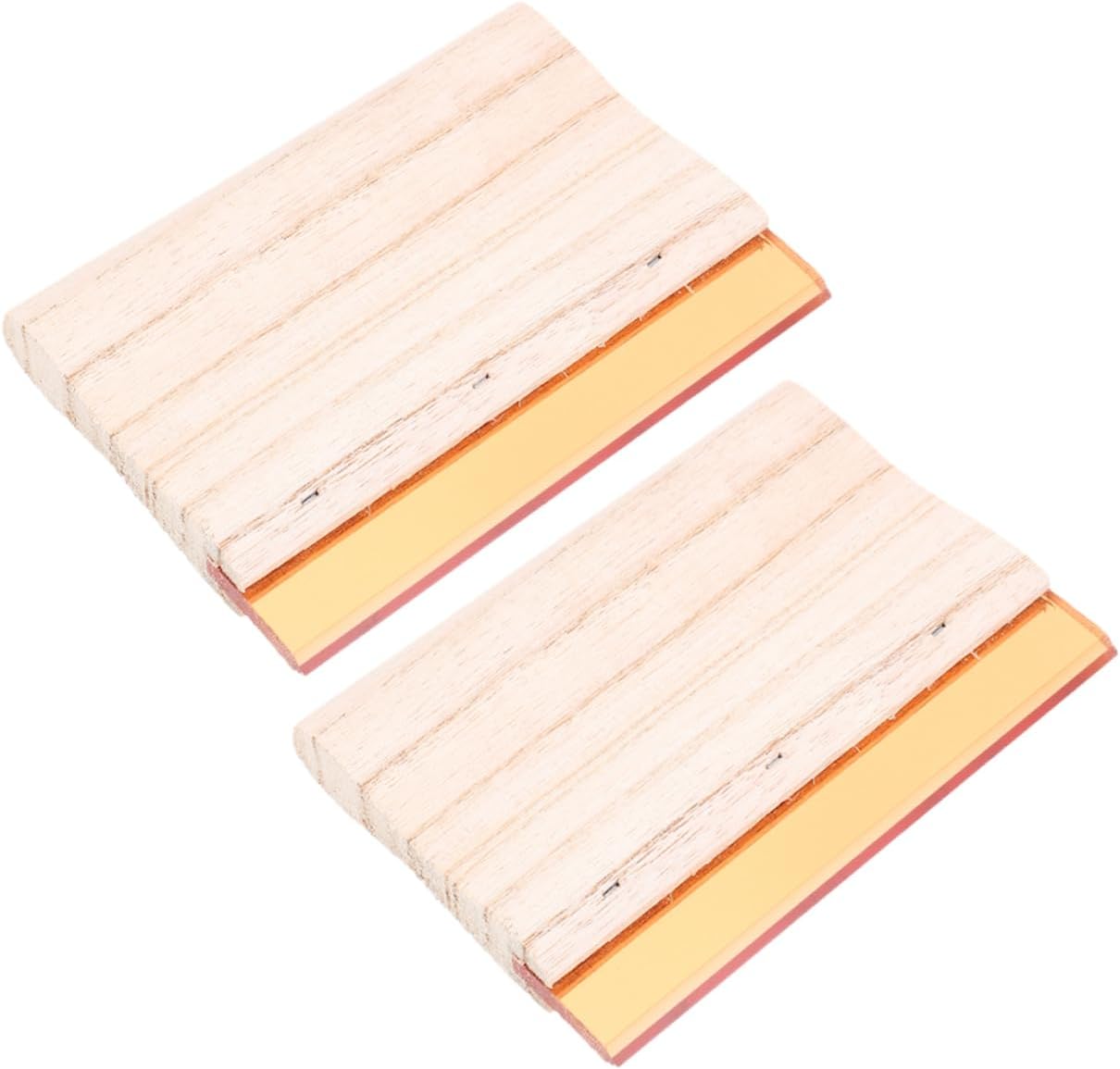 NUOBESTY 2pcs Wooden Ink Scrapers for Screen Printing Professional Squeegee Scraper Smooth Handle