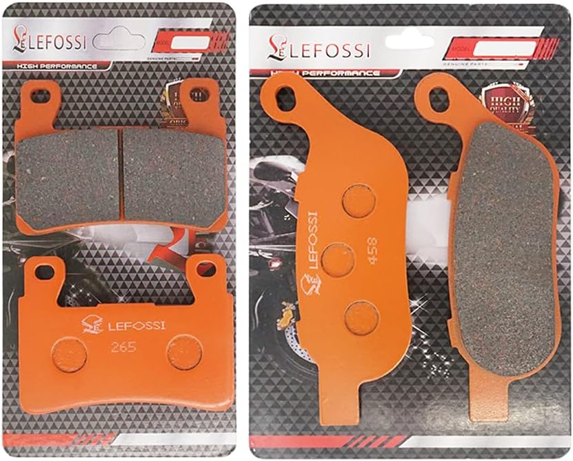 Front Rear Carbon Fiber Brake Pads Compatible with for Harley FLSTFBS for Fat Boy S FLSS for Softail Slim S 2016-2017 FA296F FA458R