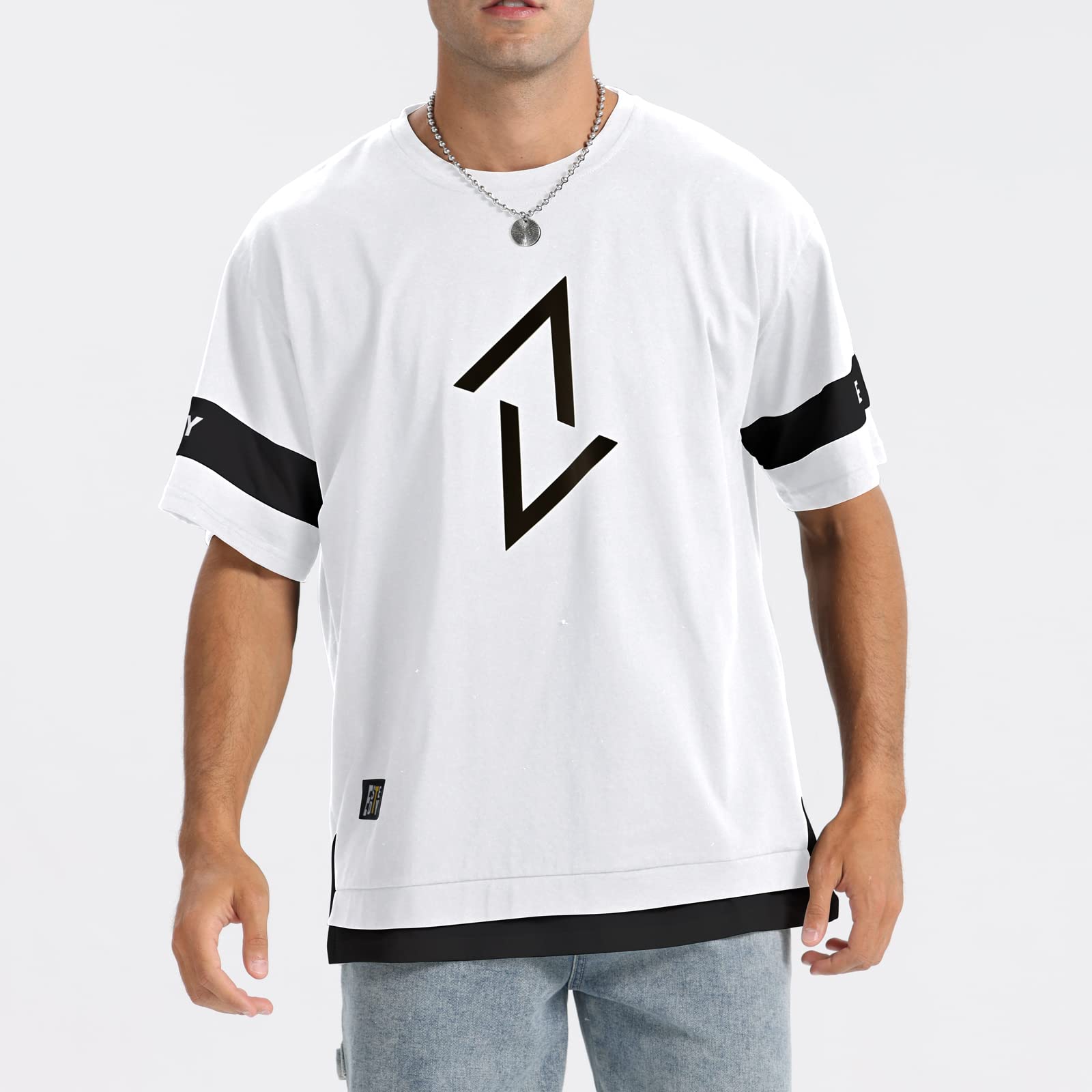 GIJOVANA T Shirt Uomo Maglietta da Uomo Colori a Contrasto Sportiva Estive Maniche Corte Casual Diversi Colori Disponibili Oversized Streetwear