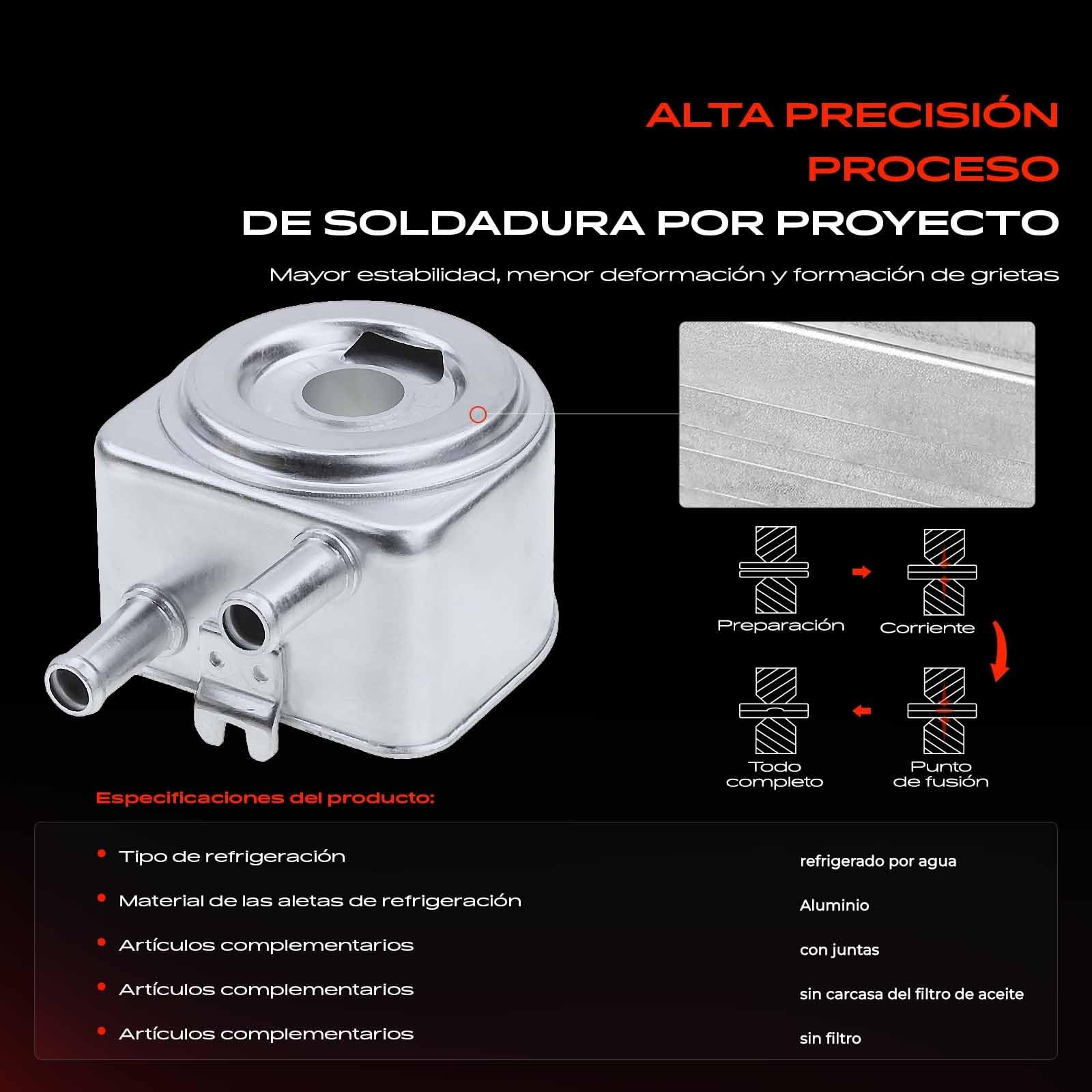 Frankberg Radiador de aceite del Motor Compatible con Berlingo/Berlingo First MPV GFK GJK MF 2.0L 807 EB 2.2L Berlingo/Berlingo First Furgoneta/MPV M 2.0L C5 I DC 2.0L 307 Break 3E 2.0L 1103N1