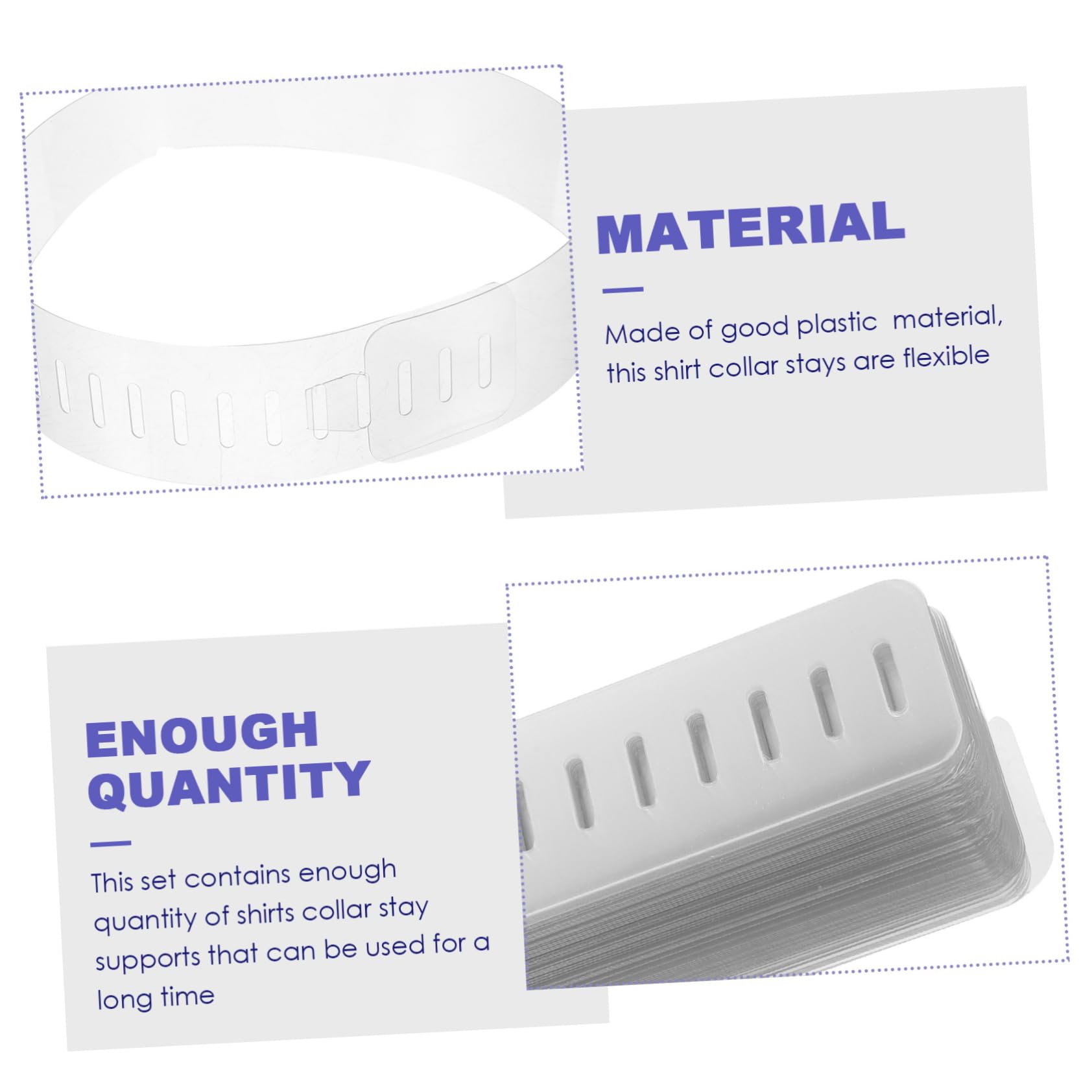 FOMIYES 100pcs Transparent Shirt Collar Durable Plastic Collar Supports for Shirts Easy to Use and Store Prevents Deformation During Transport and Storage