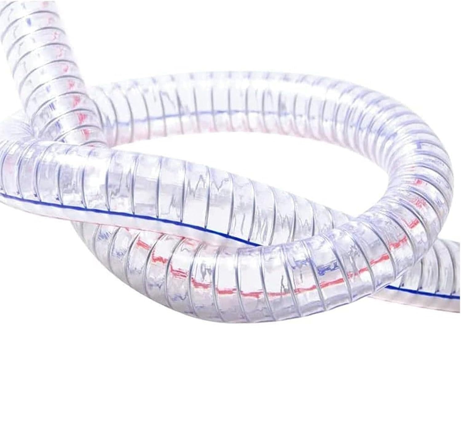Transparent Steel Wire Suction Hose, Steel Wire Reinforced PVC Helix Hose 64mm ID 3.5-5mm Wall 1 Meter for Hydraulics(Wall Thickness 5mm)