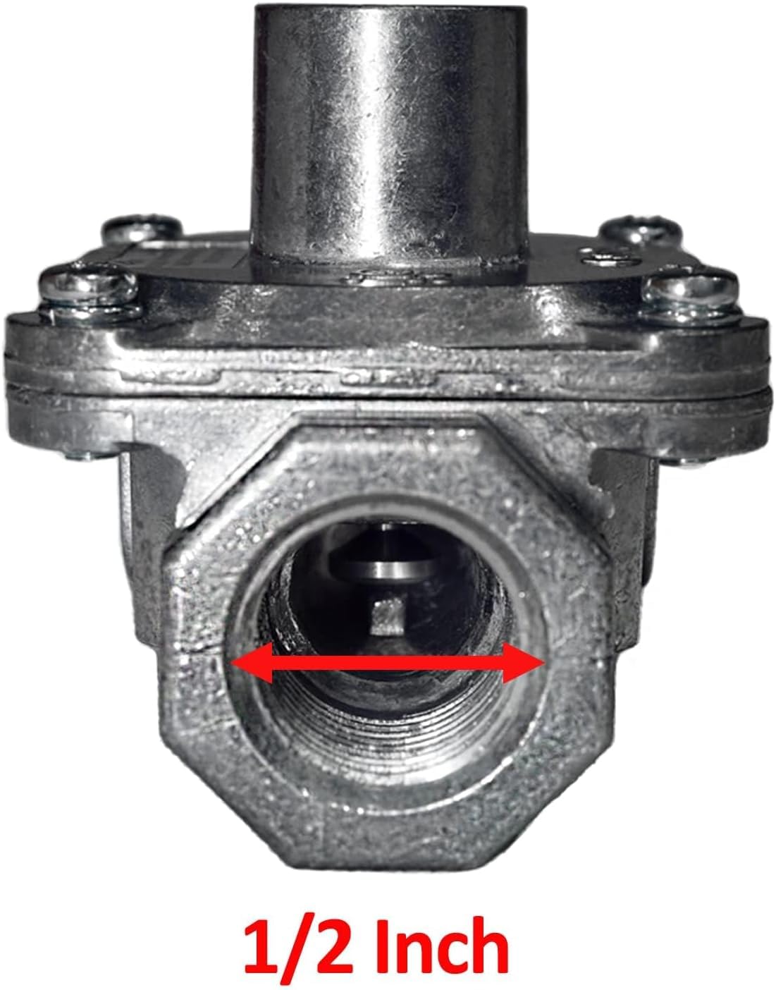 Regulator ciśnienia gazu - 1/5.1 cm z 2 mosiężnymi adapterami, konwertowalny NG/LPG, wlot 1/5.1 cm, wylot WC 12,7-25.4 cm - idealny do grilla, grzejnika, piekarnika, kuchenek i kuchenek
