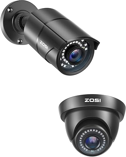 ZOSI 2 cámaras de seguridad 1080P 2MP 1920TVL para exteriores e interiores, híbrida 4 en 1 TVICVIAHD960H CVBS Bullet Cam para vigilancia analógica disponible en Yaxa Venezuela