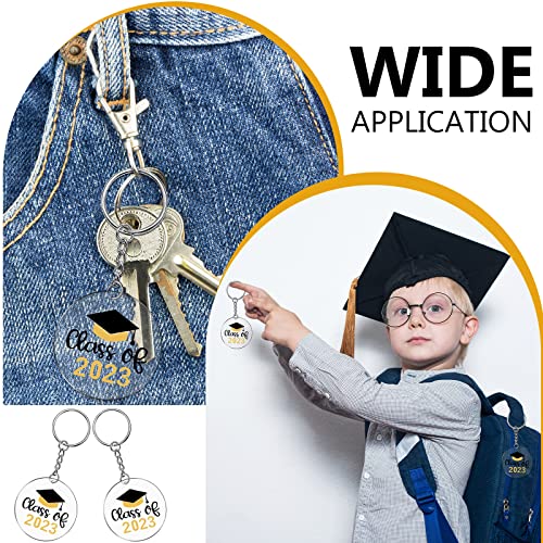 Yinkin Class Of 2023 Graduation Keychains Gifts Acrylic Graduation Cap Keychain Gift Accessories For Graduate Master Student (Black Gold, 48 Pcs) #TOP6