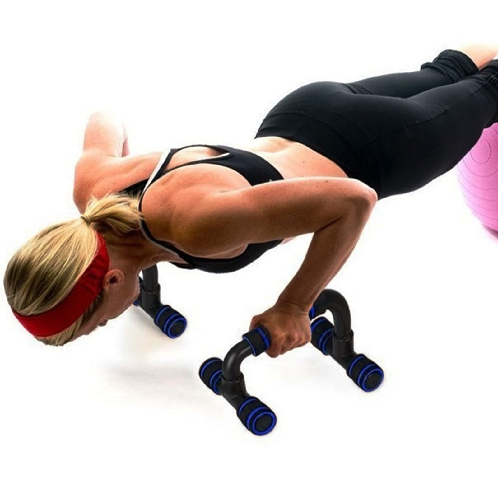 6 in 1 Bauchmuskelrad, Bauchmuskeln, Fitnessgeräte, Set mit verstellbarem Springseil, Klemme, Schiebestange, AB-Rolle, Kniebandage und Spanner (blau)