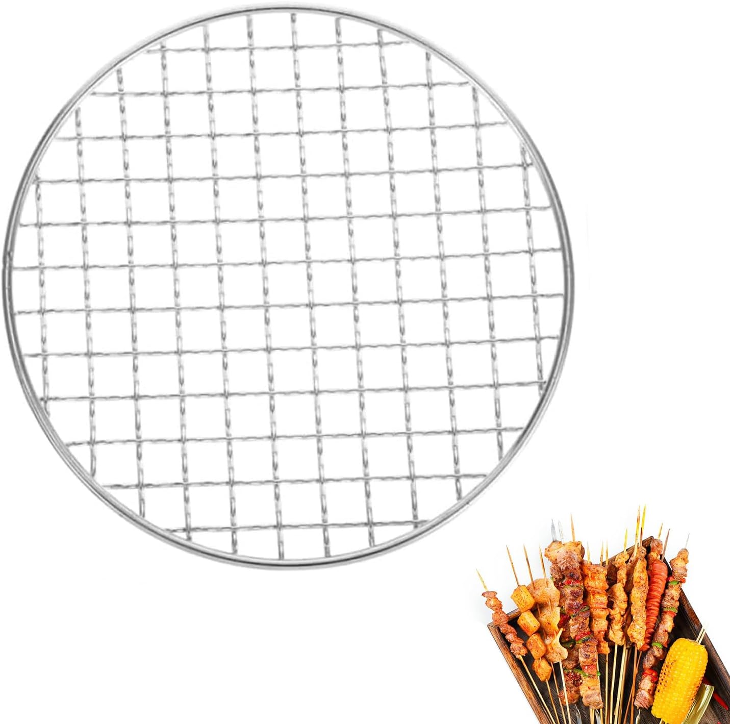 6 Inch Round Cooking Rack 304 Stainless Steel Cross Wire Grill Net Round Roasting Cooling Rack with 1-Inch Legs for Cooking Baking Steaming and Grilling