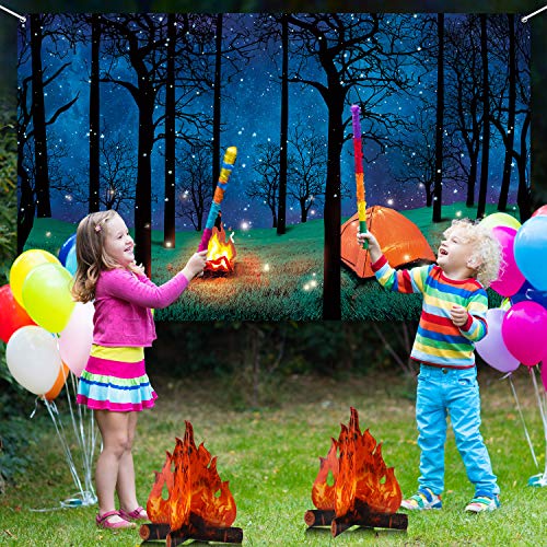 Fondo Fotográfico Camping Escena Bosque 6.1x3.6 pies miniatura 4