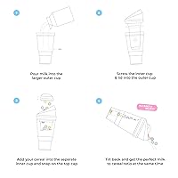 Vista 5 de CRUNCHCUP XL - Vasos de cereales de plástico portátiles para el desayuno sobre la marcha, recipiente para cereales y leche para tus cereales de Verde