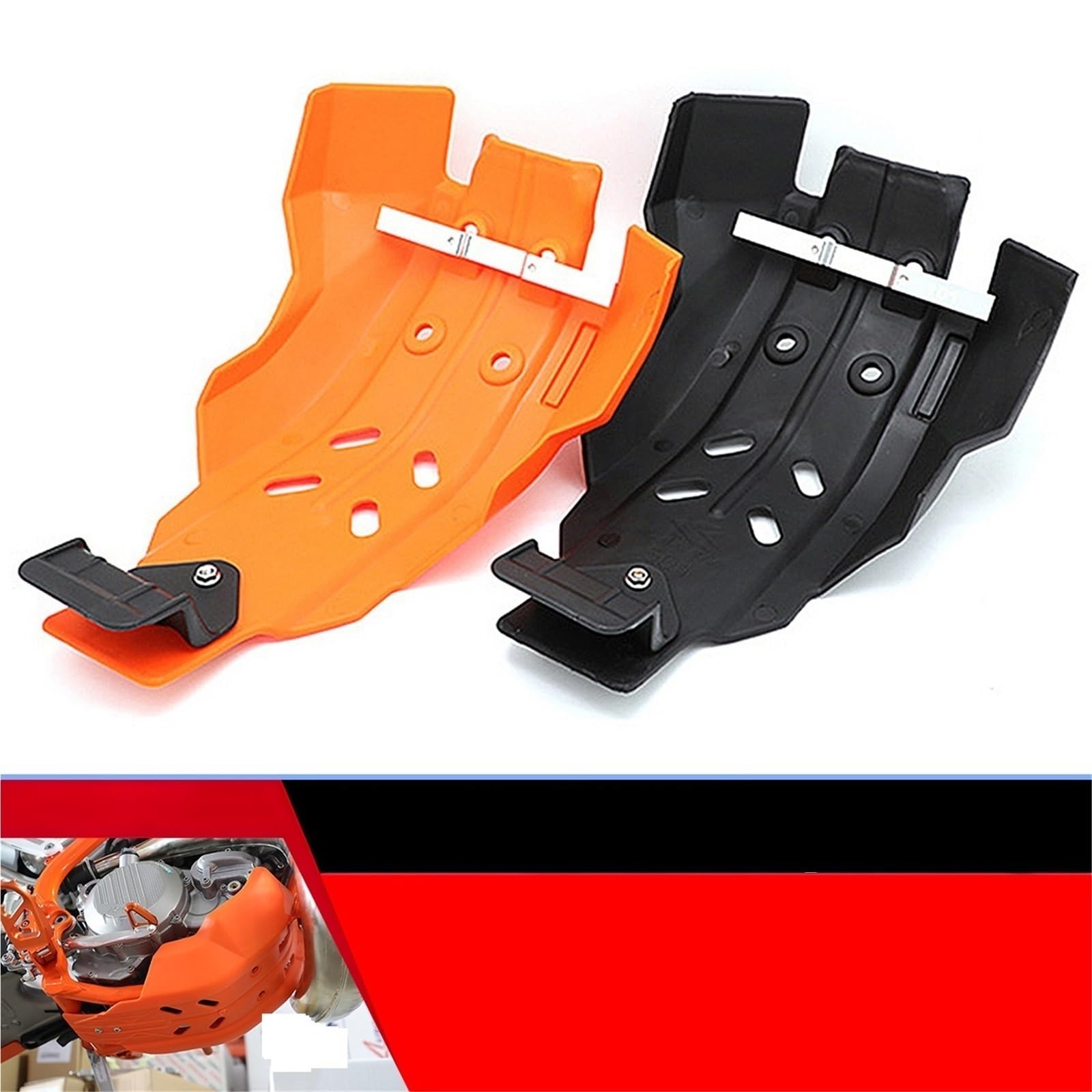 Motociclette coperture e protezioni dischi Adatto per K-TM E-XC XCF SXF 250 350 per HUSQVARNA TE TC FE FC 2016–2023 Protezione del telaio motore Piastra paramotore(4T Orange)
